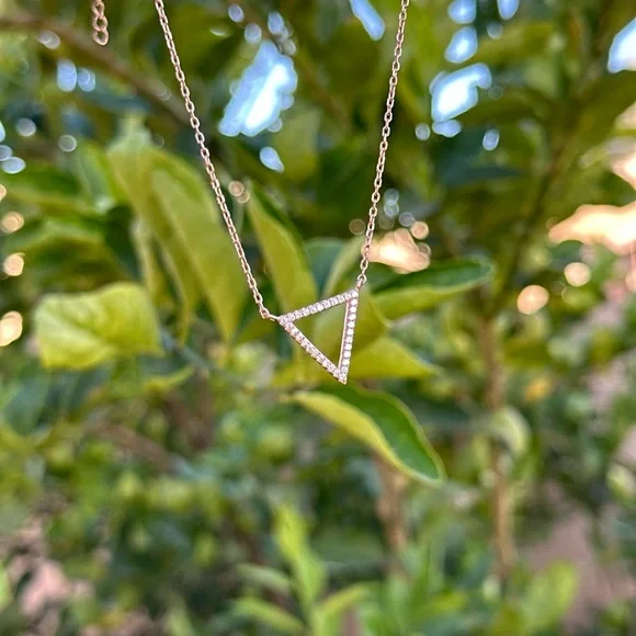 925 Sterling silver triangle necklace - Picture 3 of 4